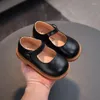 Flat Shoes Korean Style Leather Soft Sole Casual For Boys And Girls Single Peas Kids Dress Wedding