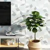 Wallpapers 53cmx10m Nordic Fashion Geometric 3D Visual Square Lattice Background Modern Minimalist Living Room Waterproof Home