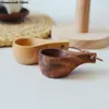 Cups Saucers Finland Tea Cup Rubber Wood Small Wooden Mug Single Hole Water Coffee Household Kitchen Supplies