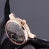 Designer zegarki 42 mm zegarek Gruba średnica z ręcznym ruchem mechanicznym Tourbillon GMT Dwie strefa czasowa pokazuje godziny oszczędności mocy Montre