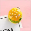 Charms 10pcs Hamburger Egg Tart Cake смола для выводов ювелирных изделий