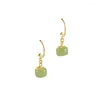 Boucles d'oreilles à tige VOQ Hetian Jade perle ronde Style chinois rétro lumière nationale luxe élégant Noble bijoux pour femmes