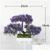 Dekorative Blumen Kränze Künstliche Pflanzen Kiefer Bonsai Kleiner Baum Topf Gefälschte Topfornamente Für Heimdekoration El Garten Dekor Dhgki