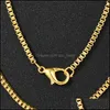Chains Necklace Men Stainless Steel Long Gold Chain Gifts For Male Accessories Hip Hop Jewelry On The Neck 612 Q2 Drop Delivery Neck Dhue3