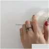 Cluster Rings Ins Personality Retro Sweet Cute Love Heart Ring Adjustable Mtilayer For Women Girls Fashion Jewelry Gift Drop Delivery Dhxtw