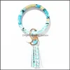 Key Rings Snakeskin ring armband met kwastje lederen polsbandje Bangle sleutelhanger voor vrouwen meisjes grote cirkelarmbanden sleutels q2fz dr dhzg2