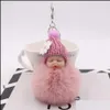 Nyckelringar 20 Styles S￶t Slee Baby Doll Fashion Fuzzball Pompom Keychains For Women Fluffy Car Pendant Keyring Jewelry Drop Delivery Dhnsp