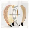 Pannband 2021 Vintage Solid fl￤tad Bezel Hairband Women Hoop Hair Accessories Girls pannband Opaska do wlosow bandeau femme diadem otl8u