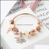 Bangle Original Pandoras Fashion S925 Sier Rose Gold Charm Beads Block Banles Banles Breaks Bracelets Biżuteria Holiday GIF OTZ9F