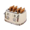 Macchina per il pane Tostapane retrò a quattro pezzi Macchina multifunzione per la colazione Toast regolabile a sei marce Piccoli elettrodomestici