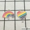 Charmos 10pcs Rainbow Heart esmalte Acessórios de jóias de joias Brincho Pingente Bracelet Colar Alloy de zinco DIY Encontrando entrega de queda F DHGTU