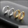 Boucles d'oreilles Hoop Huggie Fashion Hip Hop Bague cloutée avec Zircon Bling Shinny Gold Galvanoplastie Goujons d'oreille 2021271K277V Drop Deliver Otk52