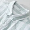 Chemises décontractées pour hommes Été à manches courtes Hommes Coton Chemise à rayures Hommes Style japonais Camisa Masculina Vêtements coréens Harajuku