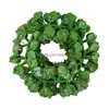 Decorative Flowers Wreaths Artificial Hanging Garland Uv Resistant Green Leaves Fake Plants Vines For Home Wall Arch Decor Drop De Dhswk