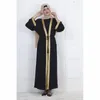 Etnische kleding damesmuslim klassieke mode abaya vrouwelijke gouden pailletten veter lange gewaden zwarte bescheiden elegante hijab -jurken