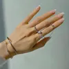 Cluster Rings 925 Sterling Silver Chain Pearl For Women Couples Fashion Creative Design Elegant Birthday Party Jewelry Gifts