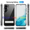 Slim Crystal Clear Hard Phone Case with KickStand For Samsung Galaxy S23 S22 Ultra Plus