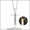 Pendant Necklaces Keep Ing Going Inspirational For Women Men Stainless Steel Engraved Letter Bar Rose Gold Chains Fashion Jewelry Dr Otuia