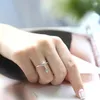 Wedding ringen vrouw mode kleur waterdruppels ring meisje sieraden hartvormige kristal opening verstelbaar schattig voor vrouwen ronde