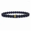 Bracete de fios com mi￧angas Bracelete de charme 2022 Moda Simples Lava Stone Matte Bead para J￳ias Presente Psera Hombre Drop Deliver