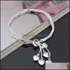 Charm Armband 925 Sterling Sier Armband Högkvalitativ 5 Kärlek Hjärtband och Snake Chains For Women Ladies Fashion Drop Delivery Otcye