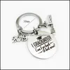 Key Rings Creative Stainless Steel Keychain Graduation Season Souvenir Chain Keyring Gifts Graduate Students Humor Personality Drop Dh0Sw