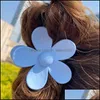 Clipes de cabelo Barrettes 7,5 cm de cor em forma de flor sólida Clipe fosco para mulheres rabo de cavalo Candy Colors Acessórios 5245 Q2 DHPKY
