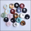 Charms 18Mm Assorted Natural Stone Crystals Gogo Donut Rose Quartz Pendants Beads For Jewelry Making Drop Delivery Findings Component Otqp0