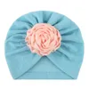 Gorros de invierno para bebé, gorro para niño y niña con flores, diadema de punto Floral liso, accesorios para la cabeza Czapka Dla Chlopca Czap