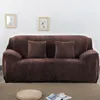 Housses de chaise housse de canapé de Style européen pour salon gris épais peluche extensible canapé sectionnel 1/2/3/4 places couleur unie