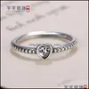 Pierścienie zespołowe 925 Sier Heart Ring Fit Pandora CZ Biżuteria rocznicowa dla kobiet Prezent Bożego Narodzenia DHGZ1