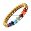 Bracelet en pierre naturelle perl￩e Point de gu￩rison en quartz 7 chakra drop livraison de bijoux bracelets otjmk