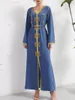 Robes décontractées Ramadan Eid Abaya dubaï turquie mode musulmane Hijab Robe Islam vêtements africain pour les femmes Robe Musulman Djellaba Femme