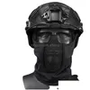 Tactical Hood Mask Mesh Poliéster Tactor transpirable CS High Elastic Fabric Moisture Cambrante de la tensión liviana Gota de tracción entrega DHRVP