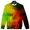 Men's Hoodies Personality Color Smoke Crew Neck Sweatshirt Autumn Men/women Clothes 3D Cool O-neck Oversized Streetwear