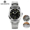 Kol saatleri San Martin 39mm Keşfet Tırmanma Serisi Men Watch Sport Retro Lüks Sapphire YN55 Otomatik Mekanik Saatler 10Bar Luminousw