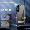 Slim Crystal Clear Hard Phone Case with KickStand For Samsung Galaxy S23 S22 Ultra Plus