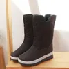 Impermeabilizado as botas de 2023 Antiskid Warm Women Fashion Taxa High Shoes planos para 661