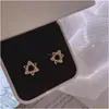 スタッドファッションジュエリーS925 sier post hexagram earrings for women faux pearl star drop Delivery dhgrs