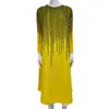 Casual Dresses Miyake Pleated Women's Round Neck Loose Print pärlor Midlängd Party Dress 2023 Spring