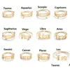 Anillos de racimo Oro Sier Color 12 Constelación Ajustable Para Mujeres Cáncer Leo Virgo Libra Carta Anillo Zodiaco Estrella Acero Metal Gota Dh7Gn