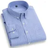 Men's Casual Shirts Stylish Men's Oxford Striped Shirt Fashion Regular Fit Button-down Collar Classic High Quality Soft