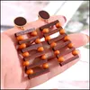 Dangle Chandelier Trendy Geometric Square Long Handmade Wooden Drop Earrings For Women Vintage Brown Wood Statement Earring Korean Dhako