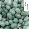 Piedra no porosa natural 16x22 mm en forma de huevo siete chakras cristal curativo pequeños adornos joyería de entrega Otd5L