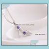 Pendant Necklaces Luxury Crystal High Heels For Women Korean Highheeled Shoes Charm Sier Chains Female Fashion Jewelry Gift Drop Del Ot7Xa