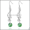 Dangle Chandelier Unique 925 Sier Beautif Long Earrings Lady Green Gems Holiday Party Gift Jewelry 3527 Q2 Drop Delivery Dhs3N