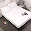 Beddengoed sets vaste kleur waterdichte matrasbeschermer gemonteerd bed blad kussenset set linnen huizen textiel juego de cama