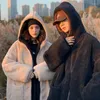 남자 다운 겨울 부부는 양고기 벨벳 재킷 두꺼운 따뜻한 느슨한 남자와 여자 파카 코트 캐주얼