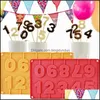 Stampi da forno 09 Forma numero Sile Cake Mold Topper Cioccolato Candy Mod per cucina Festa di compleanno Bakeware Tool Rre13582 Drop Deliv Ota25