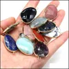 Arts And Crafts Natural Stone Irregar Rose Quartz Lapis Lazi Amethyst Pendant Charms Diy For Druzy Bracelet Necklace Earrings Jewelr Dhuhl